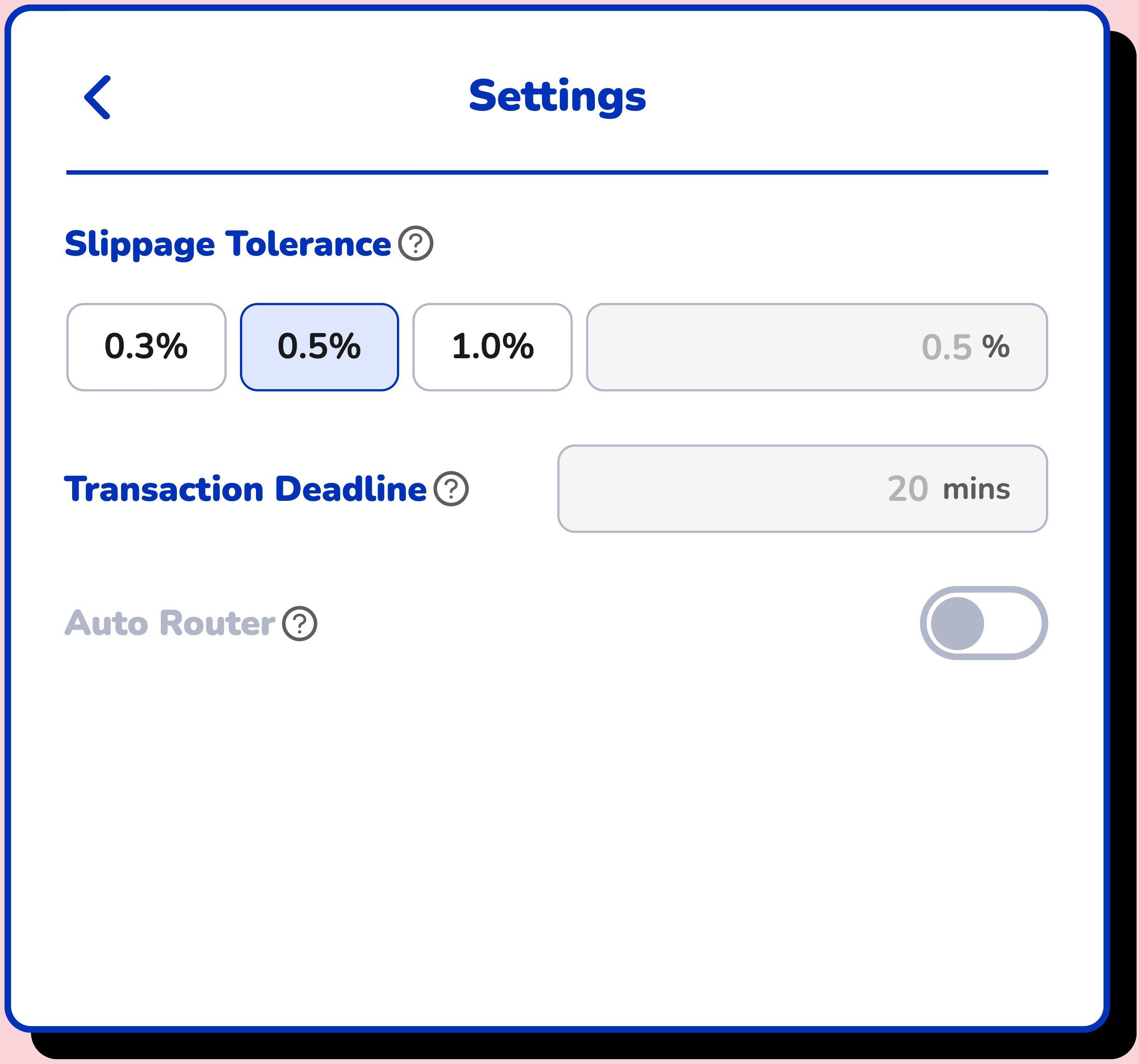 swap setting